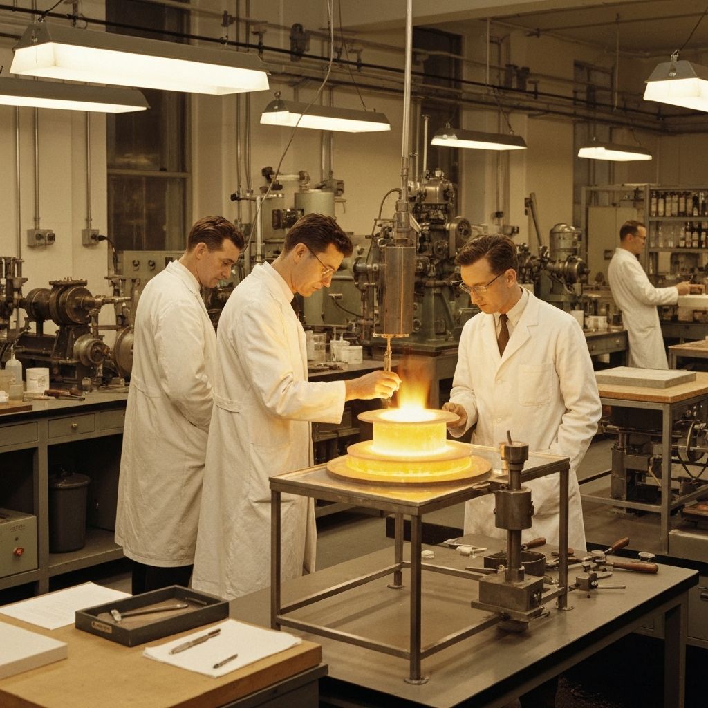 1950s Corning Glass Works laboratory where Pyroceram was discovered