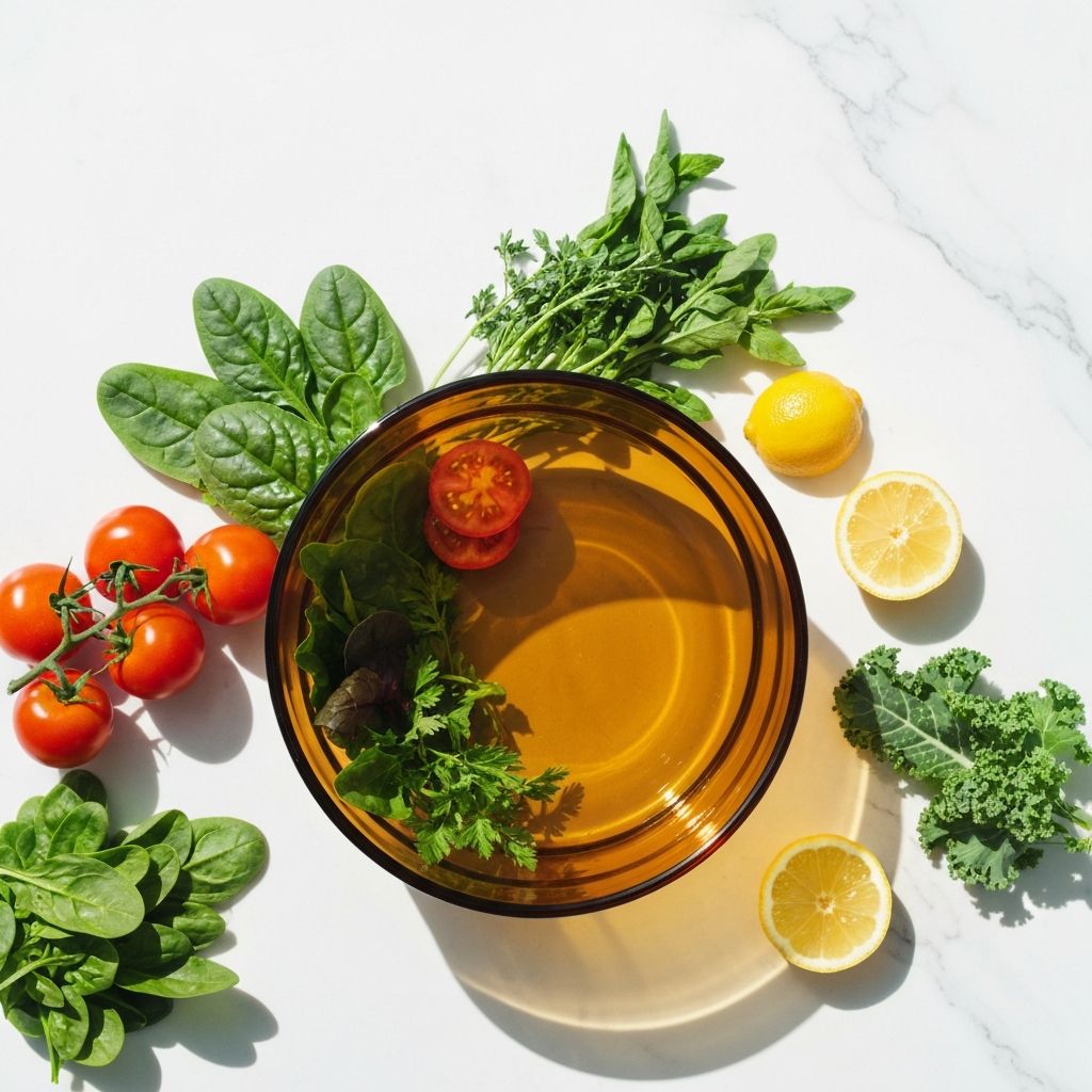 Fresh vegetables in a transparent Visions glass-ceramic pot — healthy, non-toxic cooking